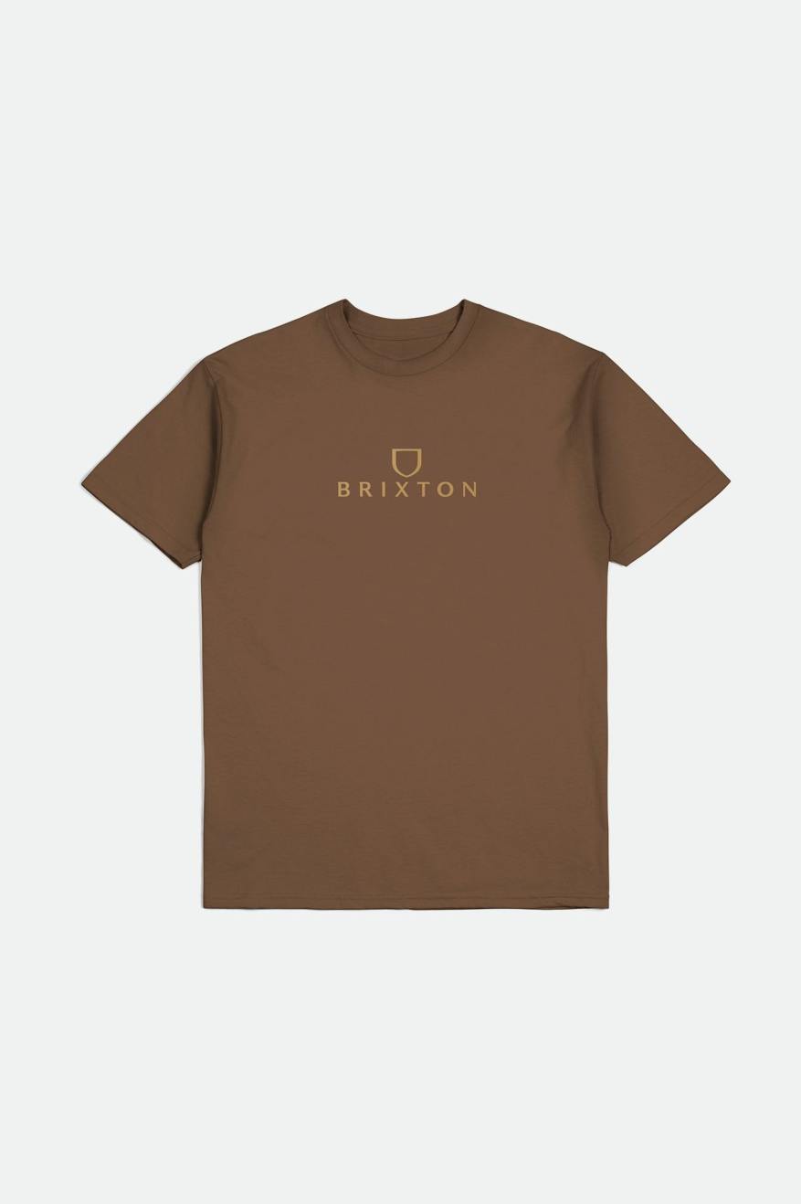 Men's Brixton Alpha Thread S/S Standard Tops Brown | 5612XCVJB