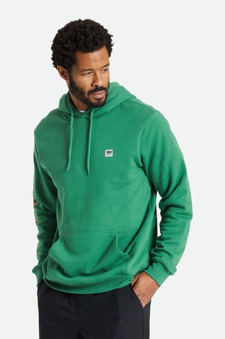 Men's Brixton Alton Hoodie Green | 0892SXWLO