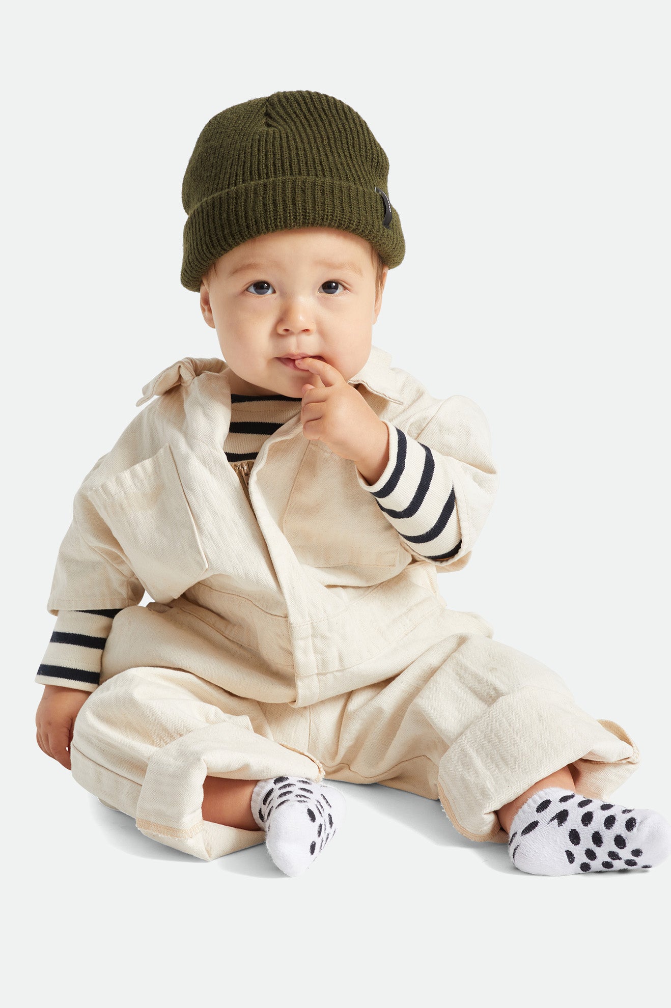 Men's Brixton Baby Heist Beanie Olive | 9387VMYOT