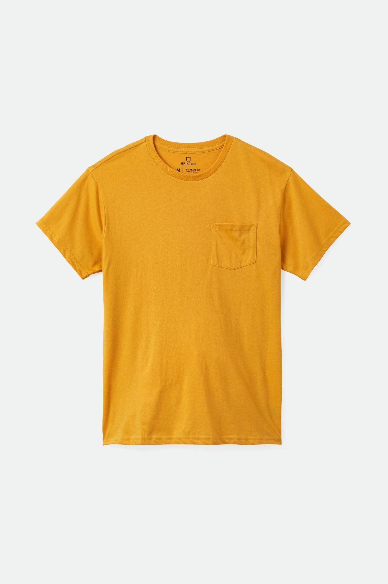 Men's Brixton Basic S/S Pocket Tops Yellow | 5237FQGBL