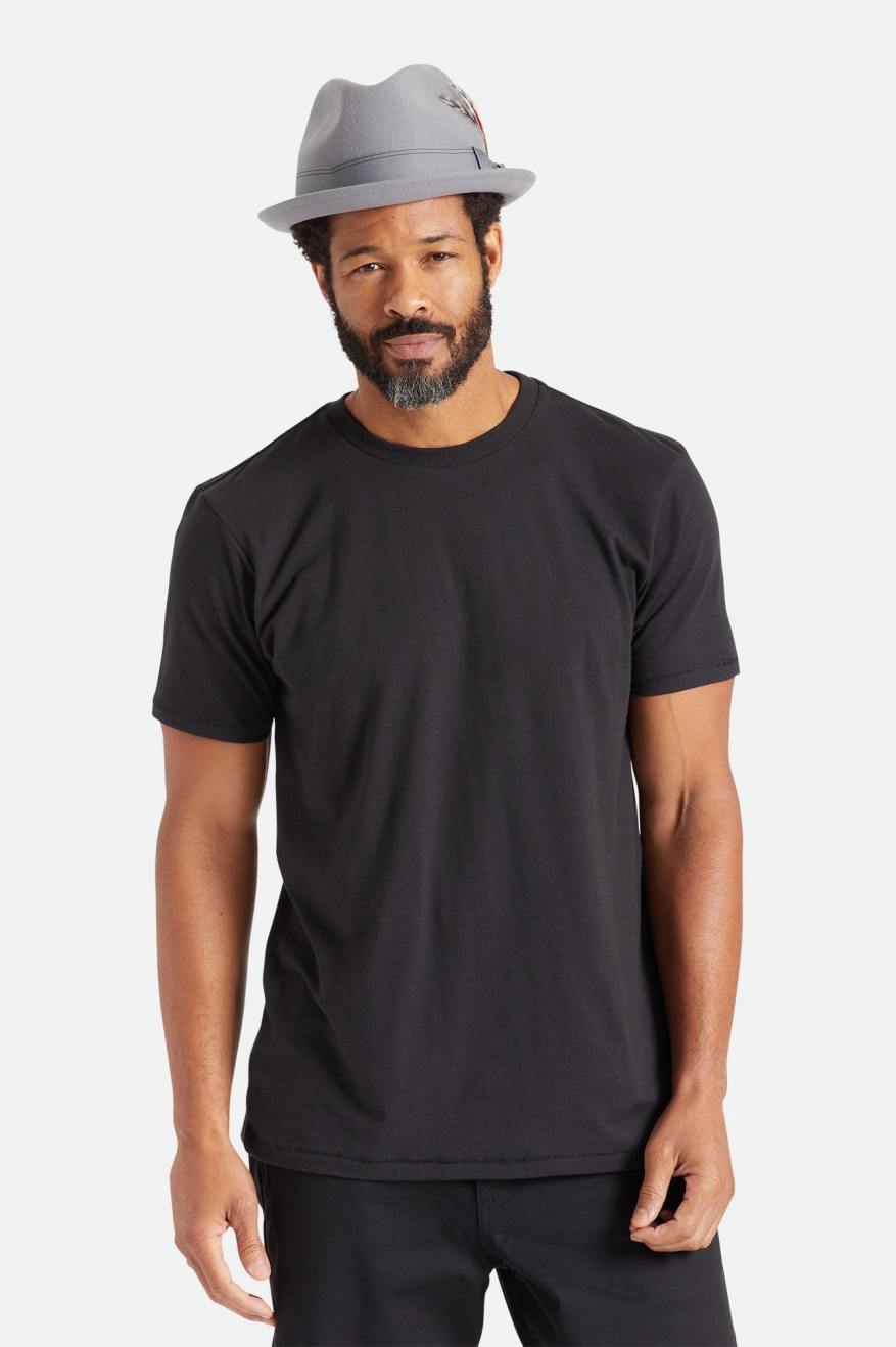 Men's Brixton Basic S/S Tailored Tops Black | 4392CYOMT