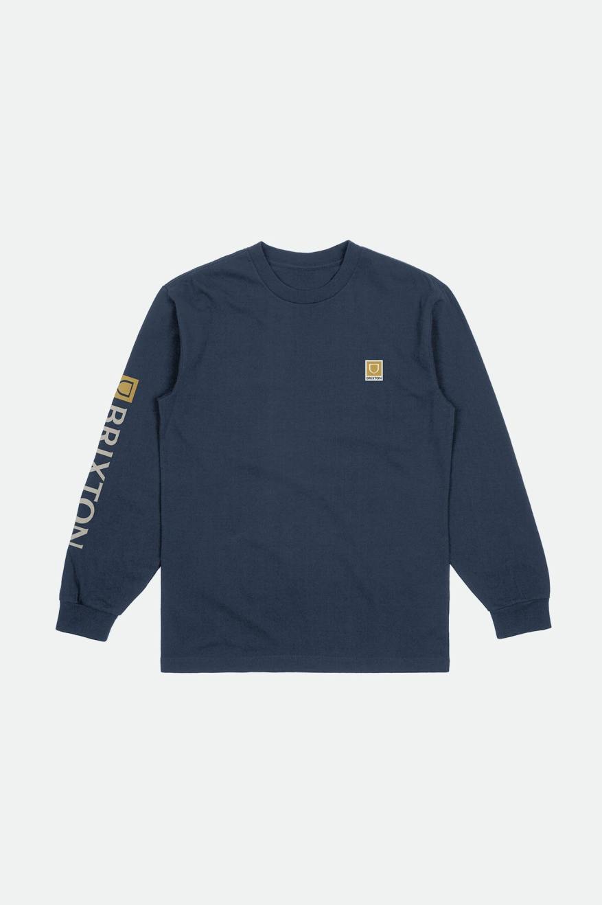 Men's Brixton Beta II L/S Standard Tops Blue | 3076WTUSO