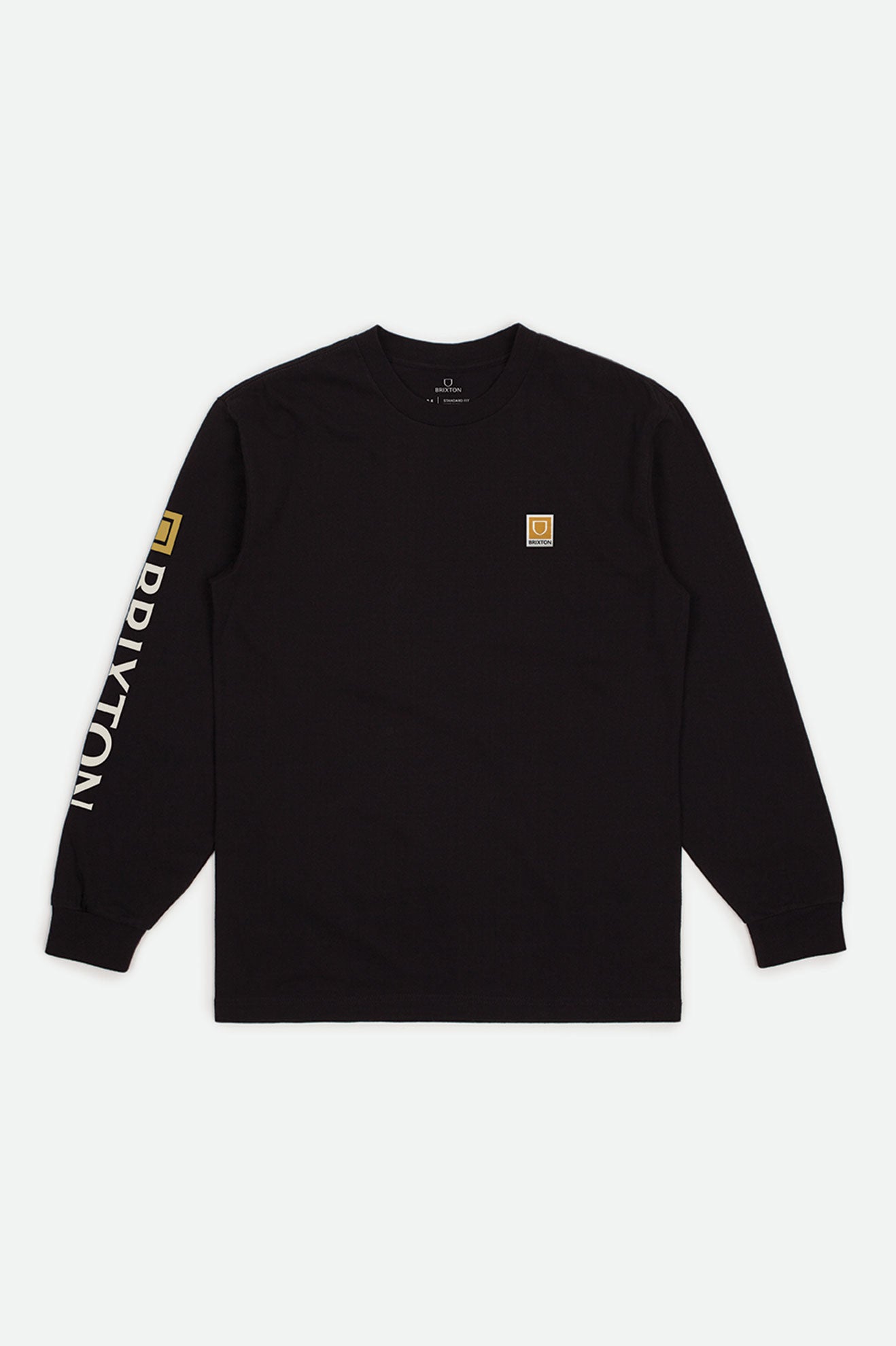 Men's Brixton Beta II L/S Standard Tops Black | 9461FMXNT