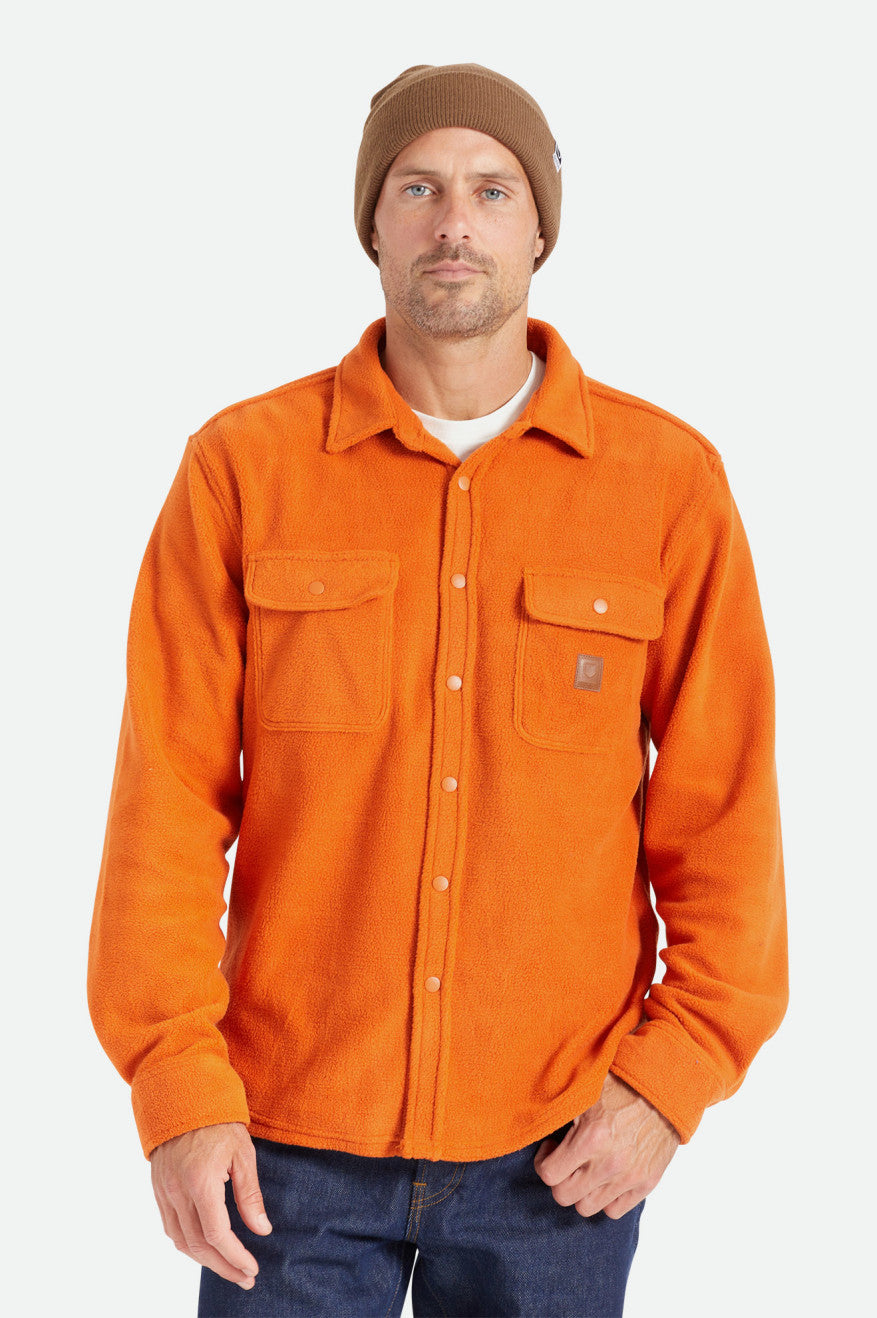 Men's Brixton Bowery L/S Arctic Stretch Fleece Flannels Orange | 3629EZVLY