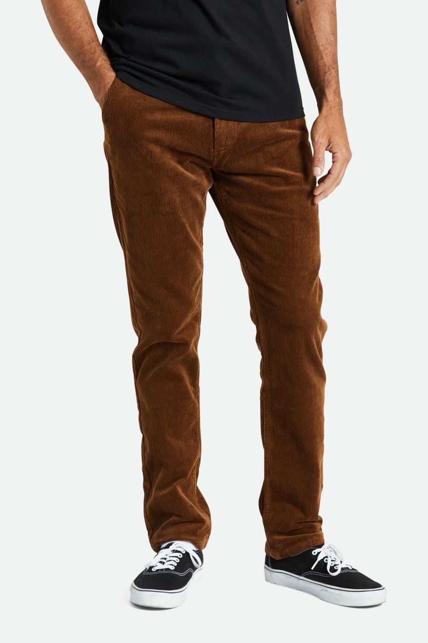 Men's Brixton Choice Chino Regular Pants Brown | 2684NPEUR