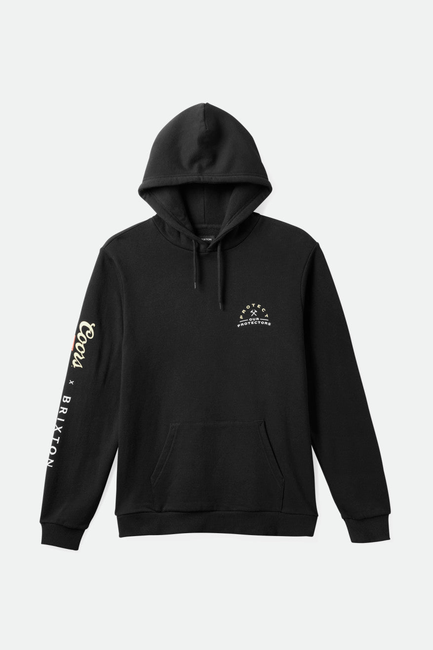 Men's Brixton Coors Protector II Hoodie Black | 5219ICHRQ