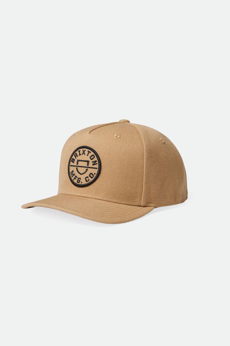 Men's Brixton Crest C MP Caps Beige | 9386MKLRW