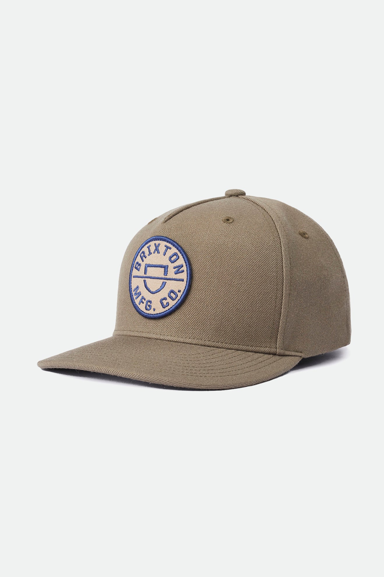 Men's Brixton Crest C MP Caps Olive | 3748IHXMB