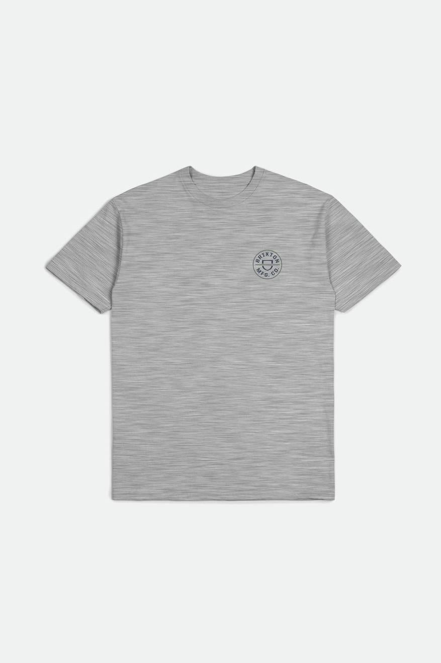 Men's Brixton Crest II S/S Standard Tops Grey / Dark | 2863NRYAW