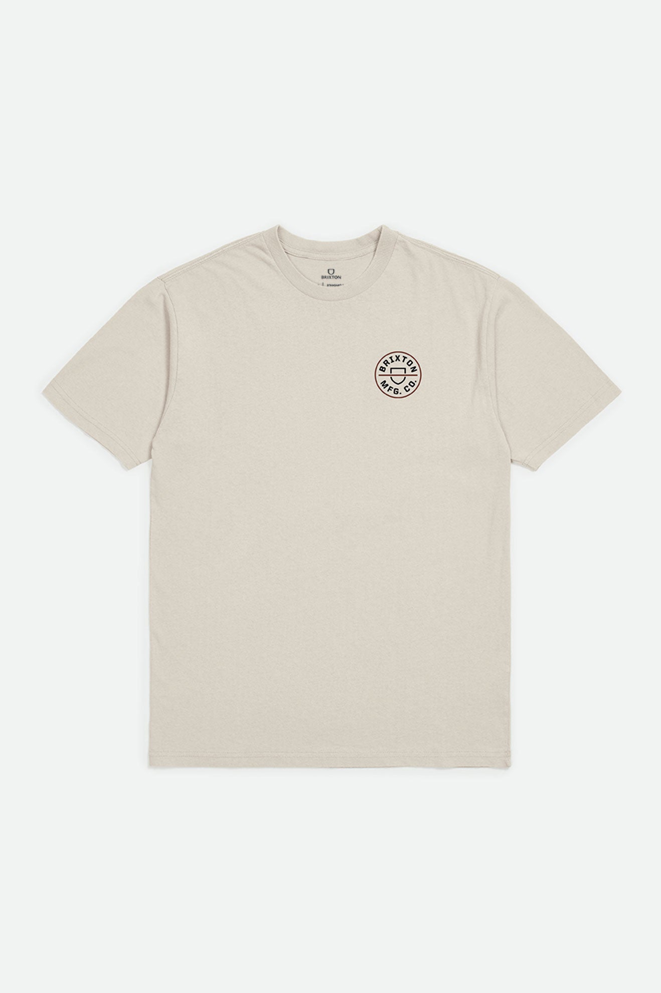 Men's Brixton Crest II S/S Standard Tops Cream | 5470AIVEY