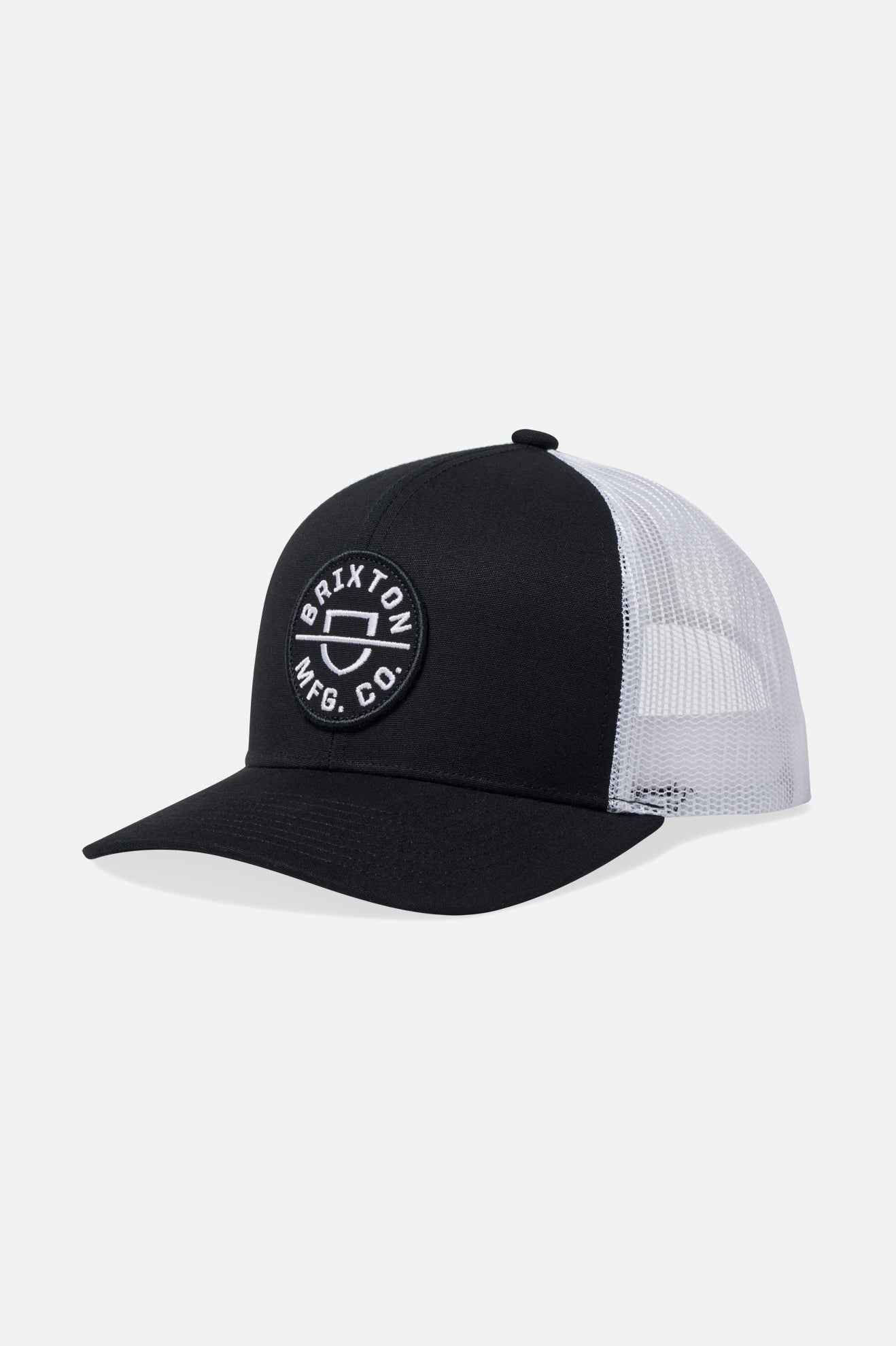 Men's Brixton Crest NetPlus MP Trucker Hat Caps Black | 1468ROSWP