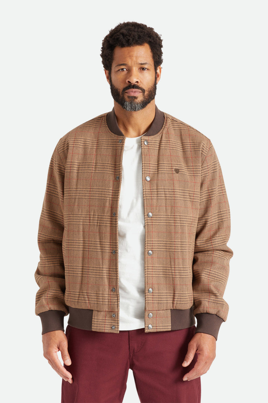 Men's Brixton Dillinger Bomber Jackets Brown | 6329RHMLA