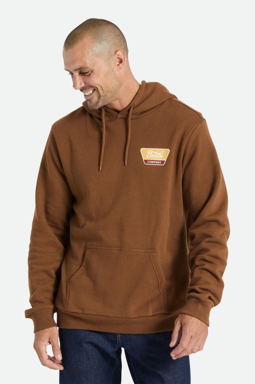 Men's Brixton Linwood Hoodie Light Gold | 9137SXRZF