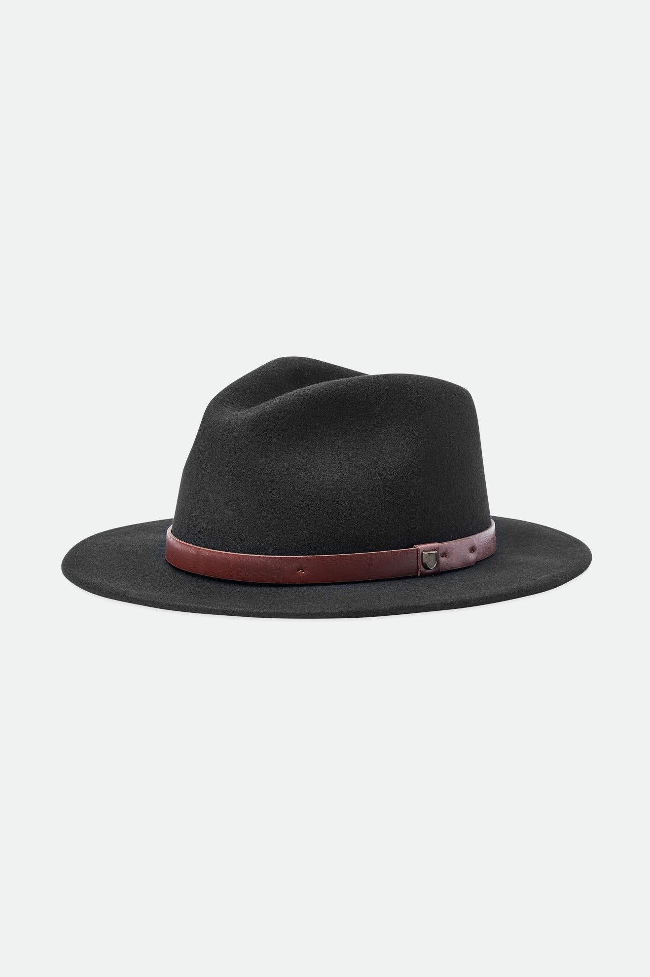 Men's Brixton Messer Fedoras Black | 5371MJZAN