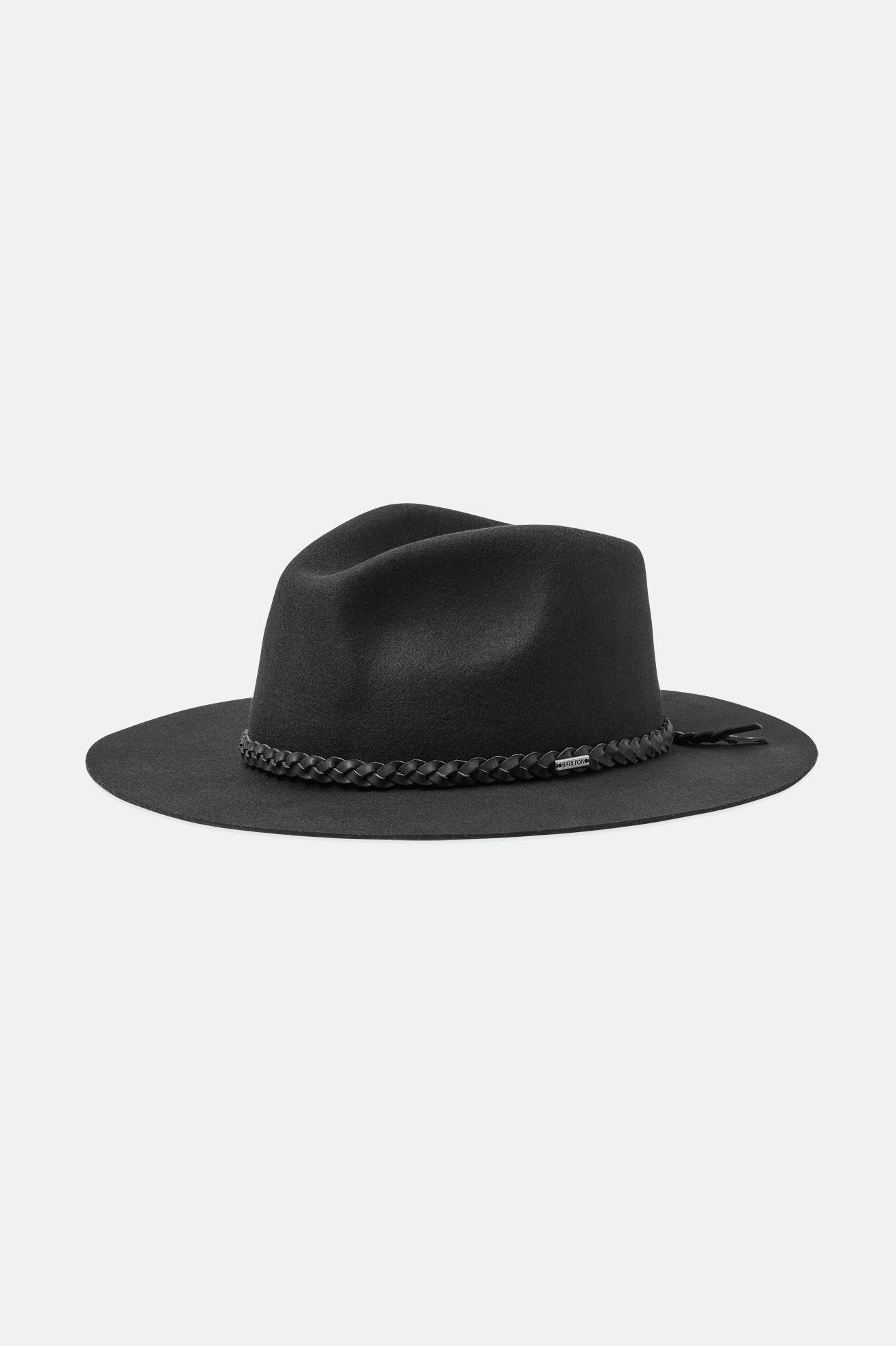 Men's Brixton Messer Western Fedoras Black | 2397GUHAD