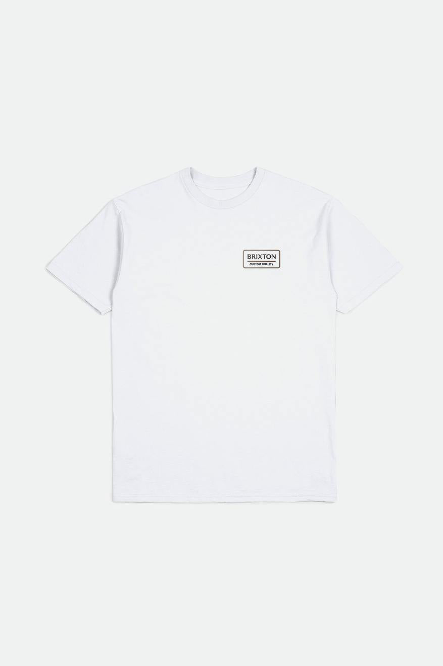 Men's Brixton Palmer Proper S/S Standard Tops White / Black | 9243IARCE