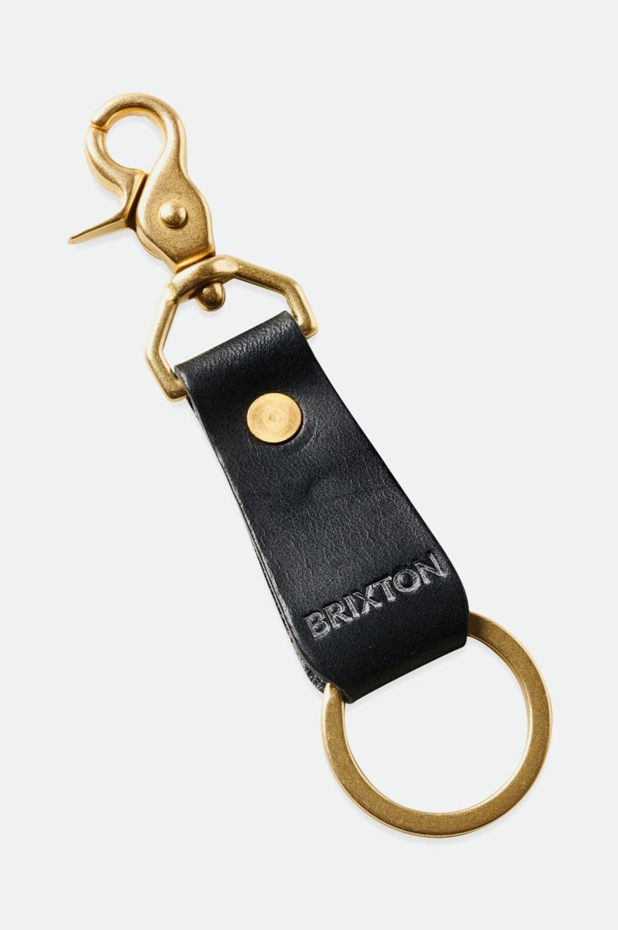 Unisex Brixton Artifact Leather Key Clip Accessories Black | 7486IJMGD