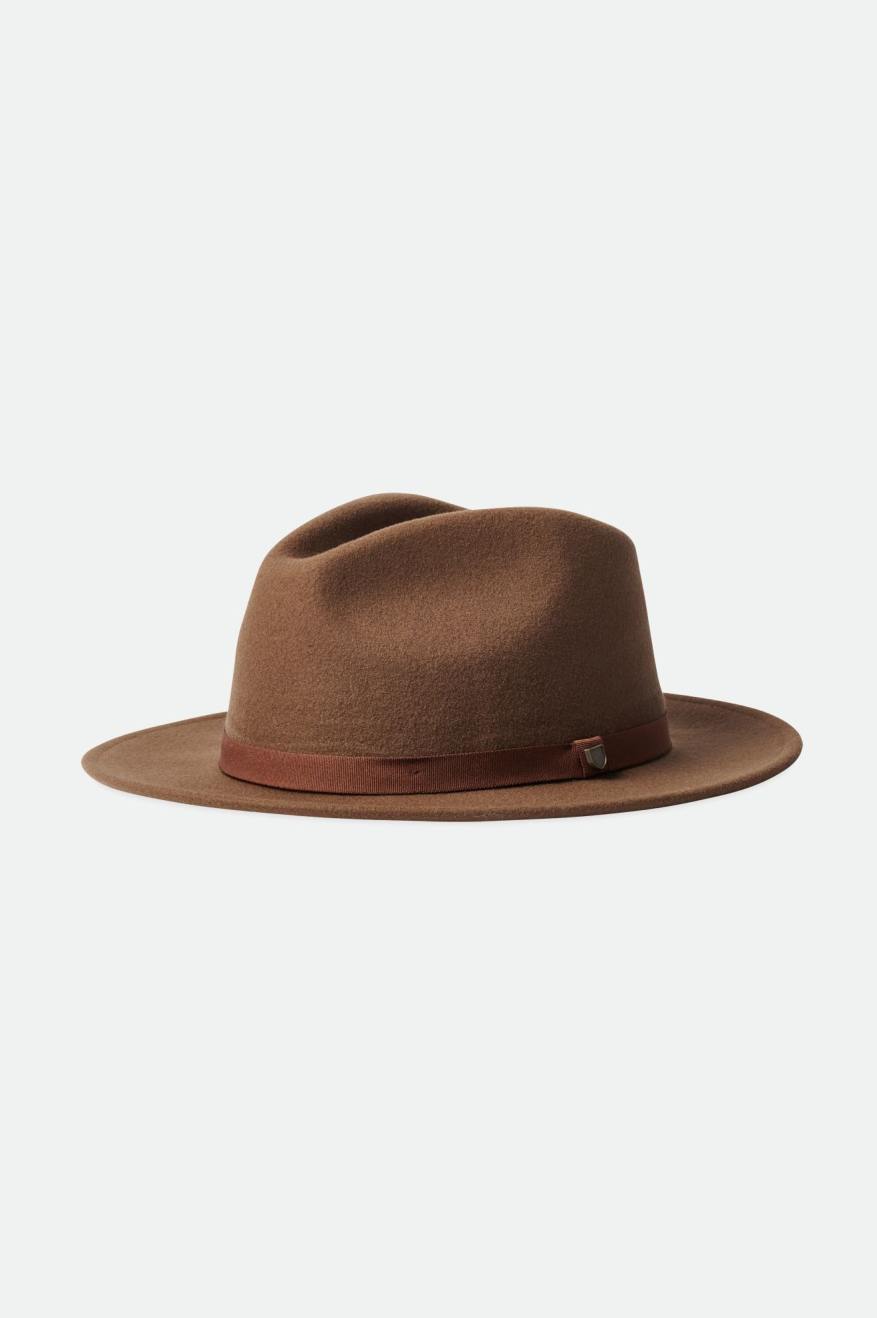 Women's Brixton Messer Packable Fedora Fedoras Brown | 3561JICBG