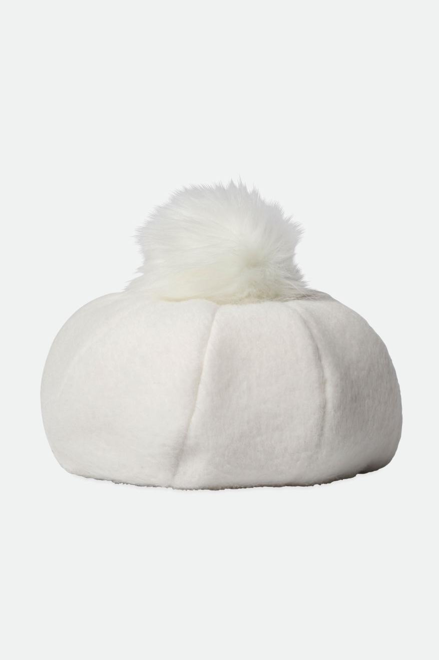 Women's Brixton Natalie Oversized Pom Beret Hats White | 6209MNZDQ