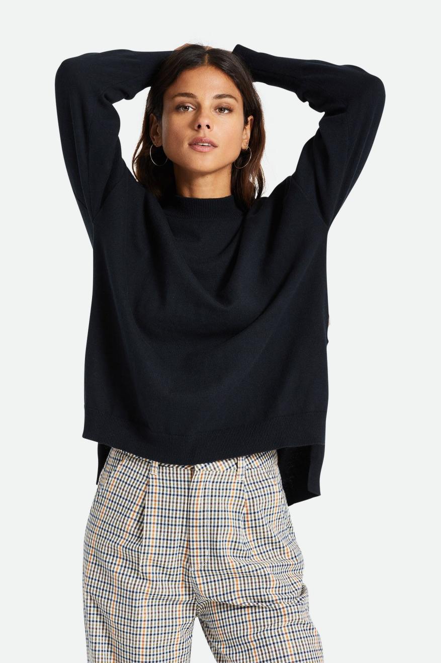 Women's Brixton Reserve Oversized Cashmere Sweaters Black | 8736AWHMI