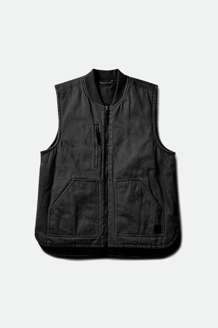 Men's Brixton Abraham Reversible Vest Jackets Black | 2319RPDZJ