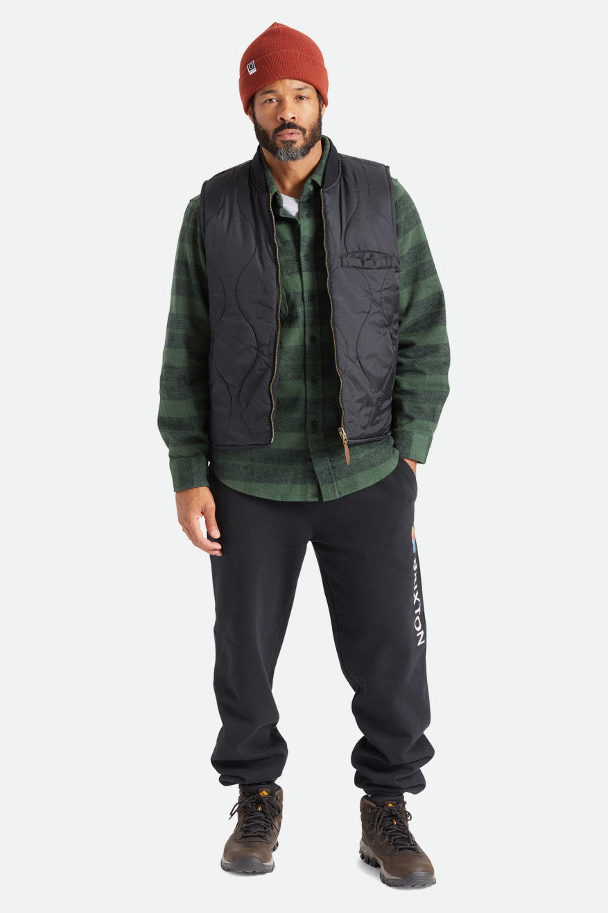 Men's Brixton Abraham Reversible Vest Jackets Black | 2319RPDZJ