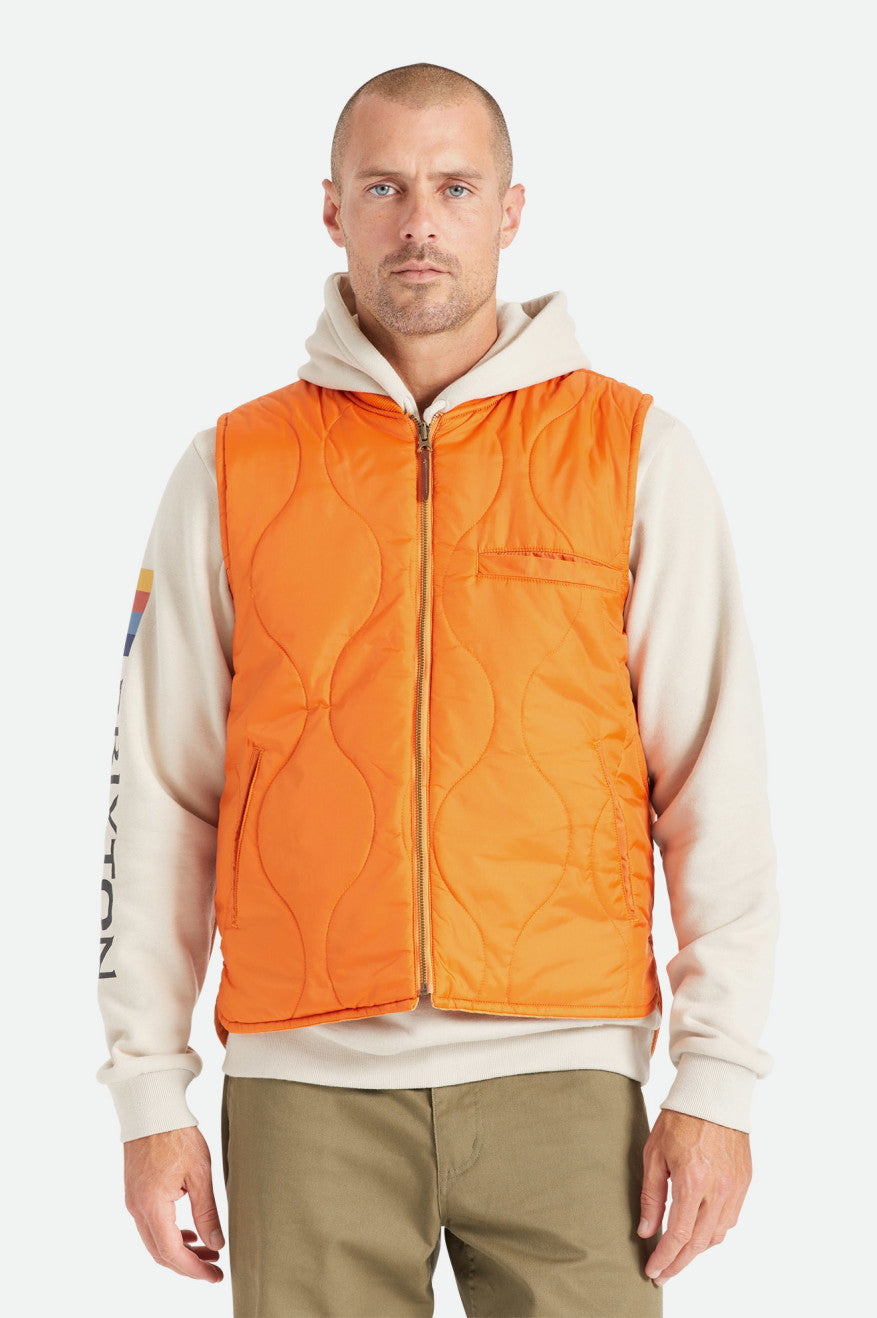 Men's Brixton Abraham Reversible Vest Jackets Orange | 5640JRGLF