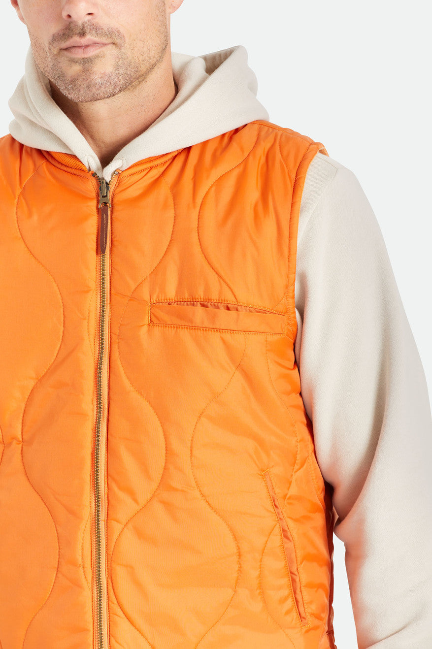 Men's Brixton Abraham Reversible Vest Jackets Orange | 5640JRGLF