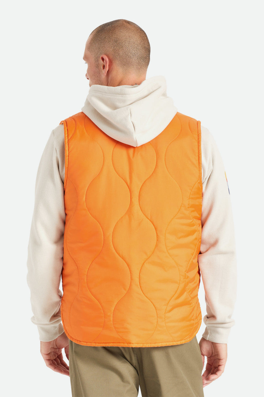 Men's Brixton Abraham Reversible Vest Jackets Orange | 5640JRGLF