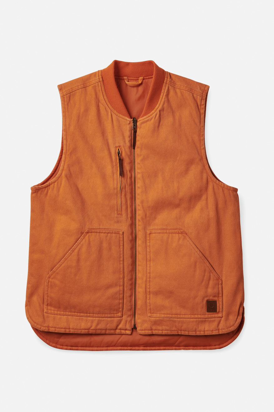 Men's Brixton Abraham Reversible Vest Jackets Orange | 5640JRGLF