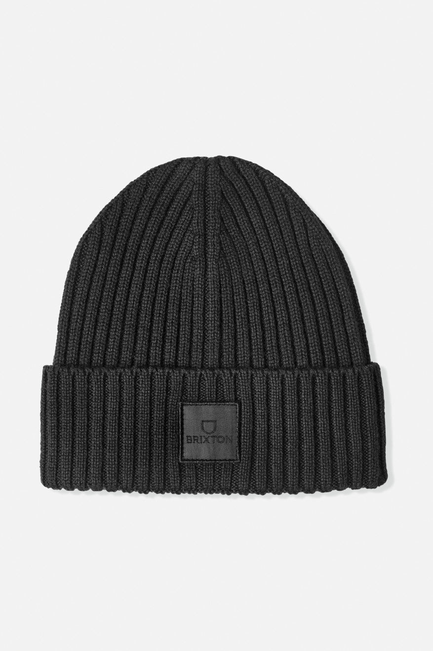 Men\'s Brixton Alpha Square Merino Wool Beanie Black | 9260PLQTY