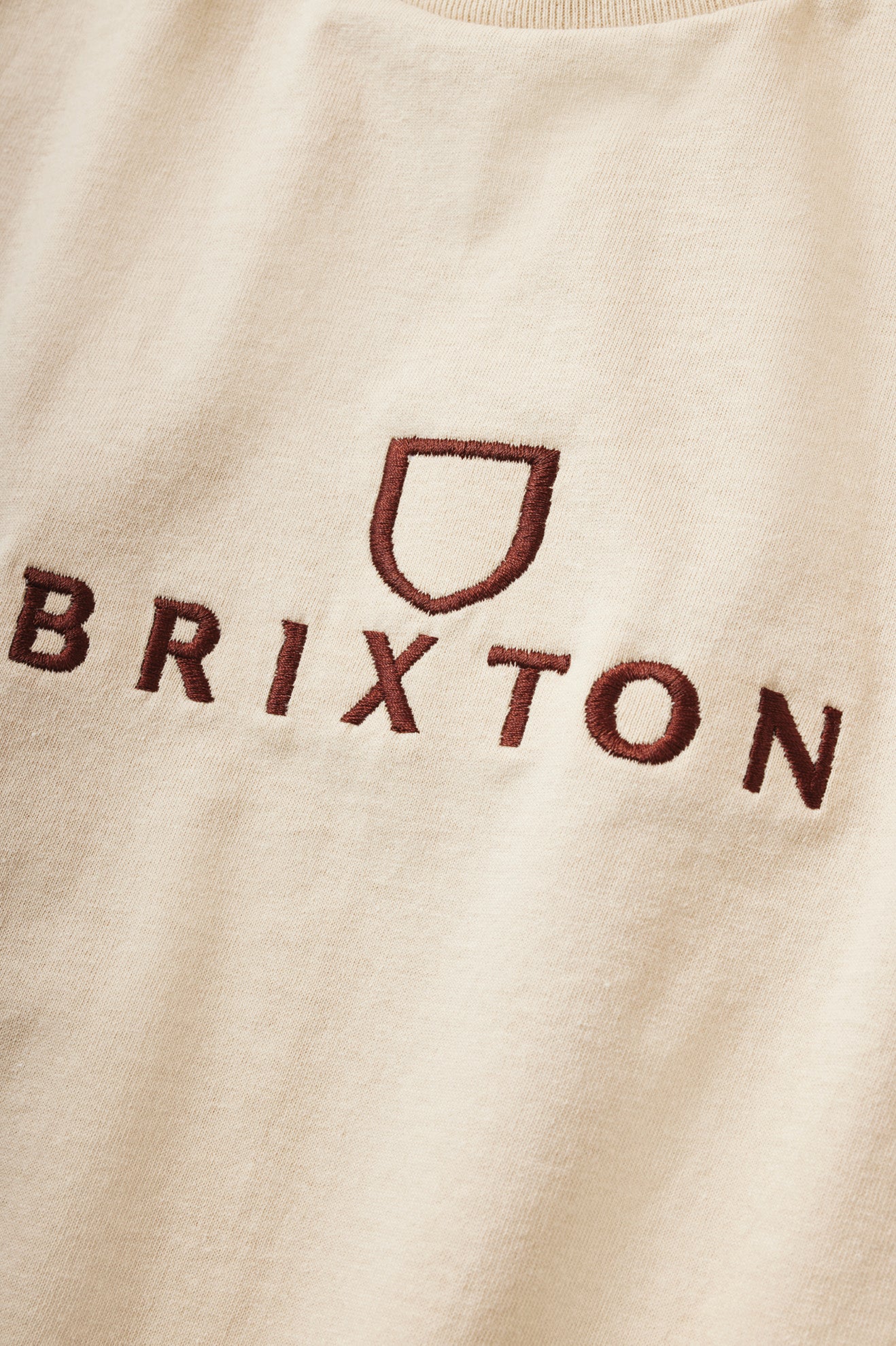 Men's Brixton Alpha Thread S/S Standard Tops Cream | 4570JEXNW