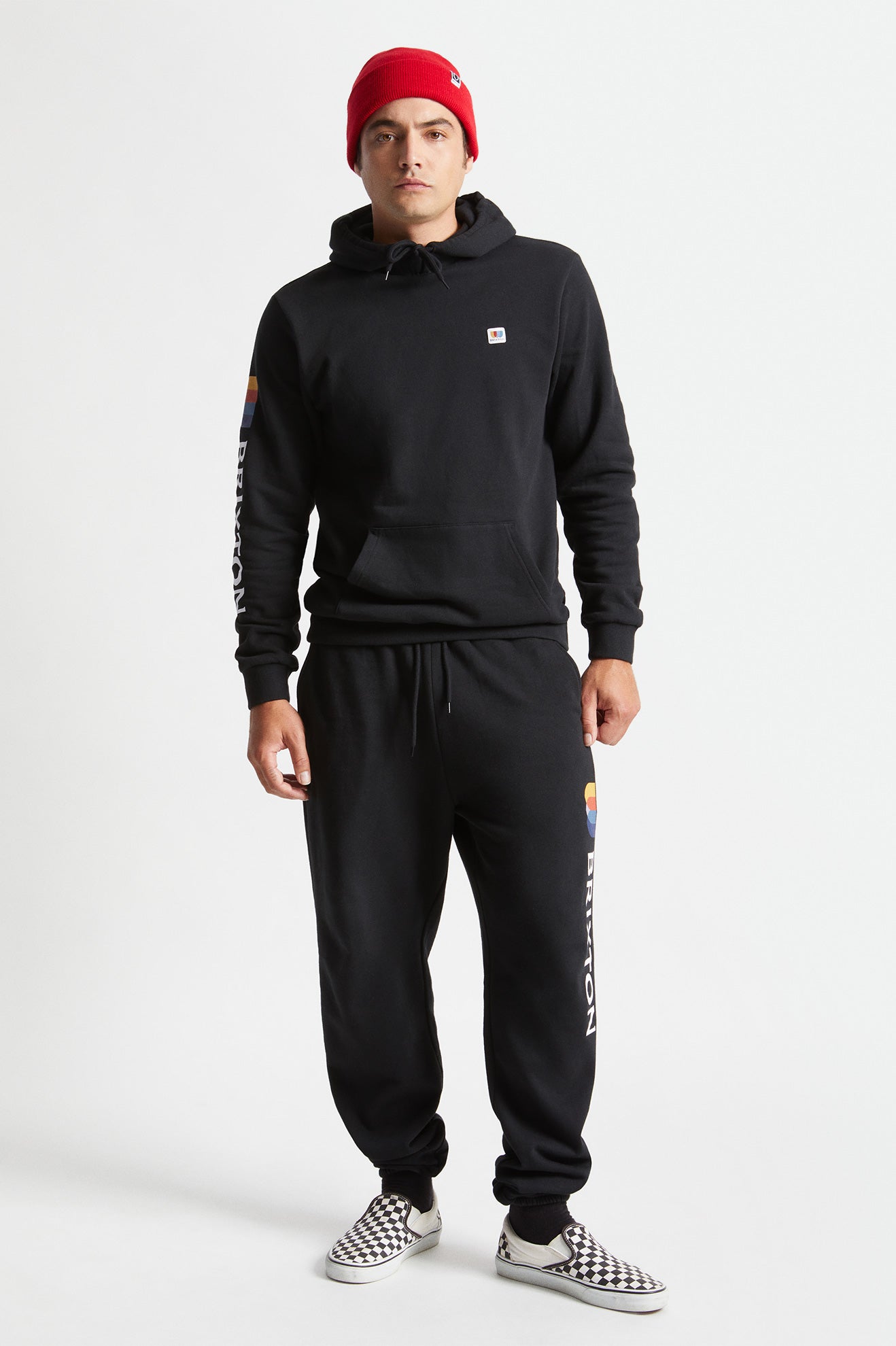 Men's Brixton Alton Hoodie Black | 2860WKJIE