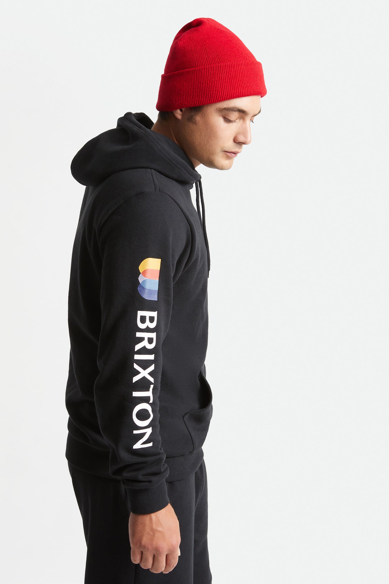 Men's Brixton Alton Hoodie Black | 2860WKJIE