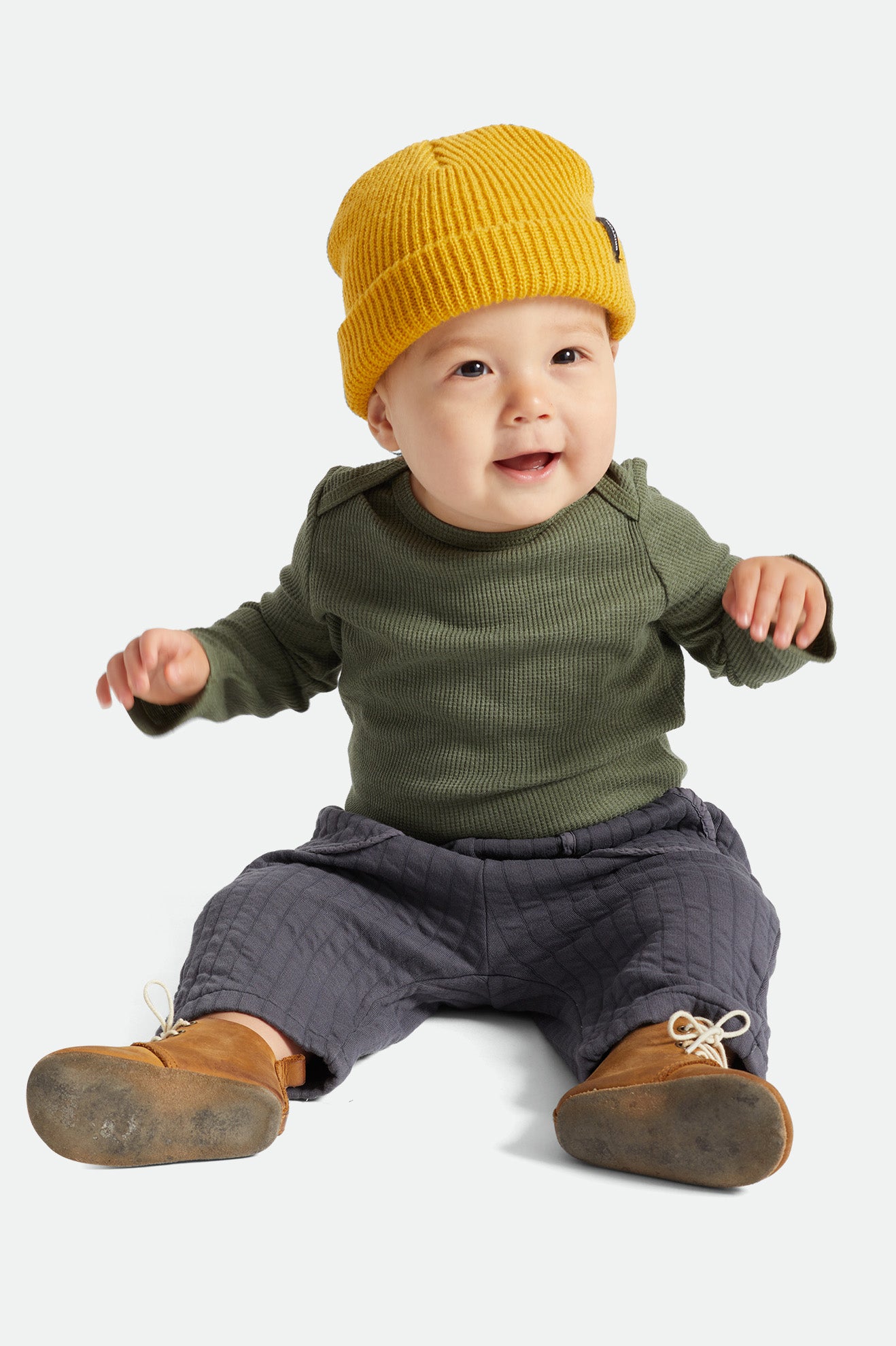 Men's Brixton Baby Heist Beanie Mustard | 6837EXKGS