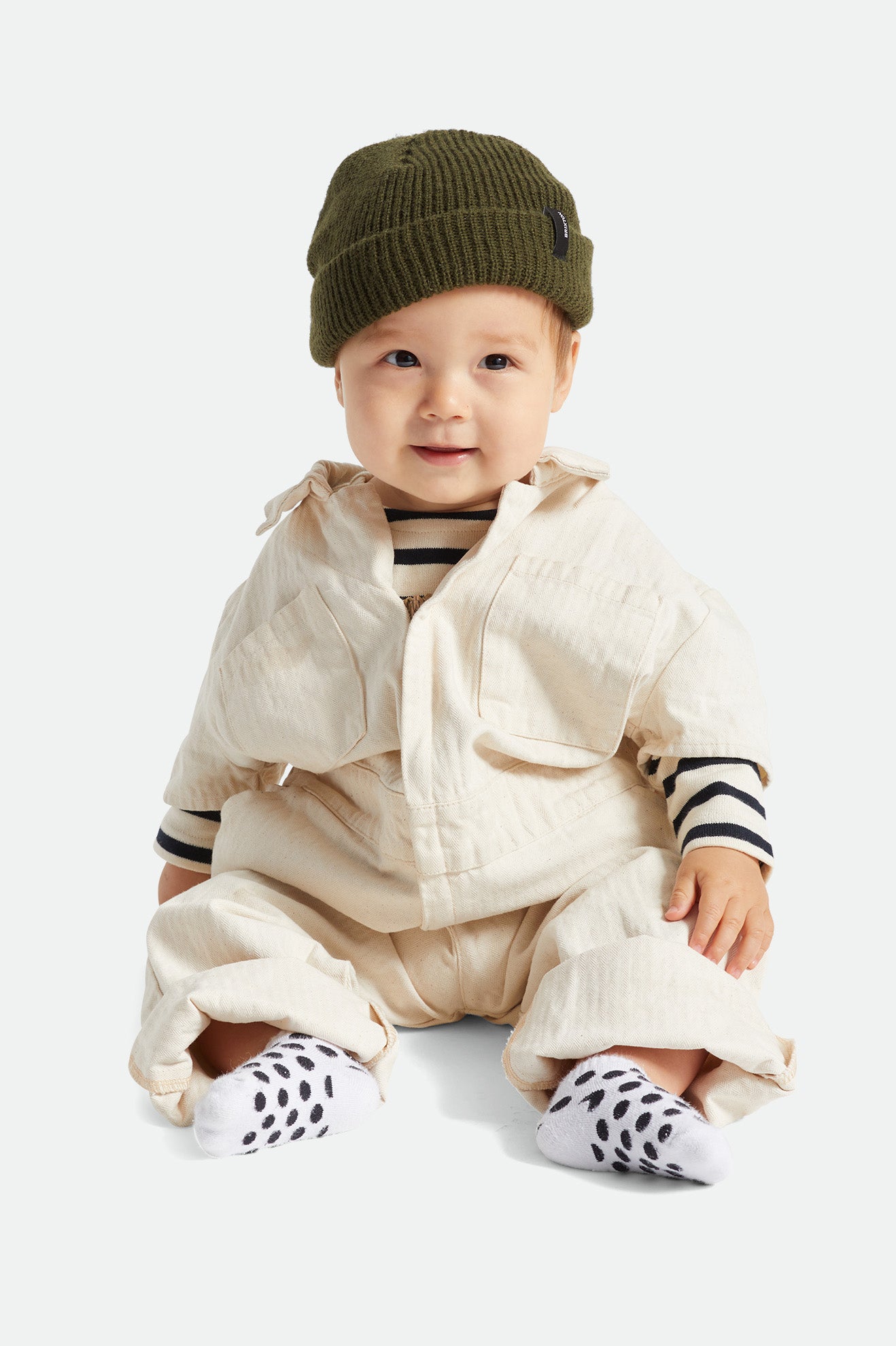 Men's Brixton Baby Heist Beanie Olive | 9387VMYOT