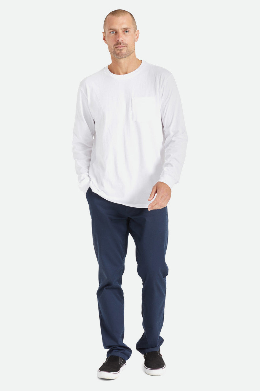 Men's Brixton Basic L/S Pocket Tops White | 4510XHVET