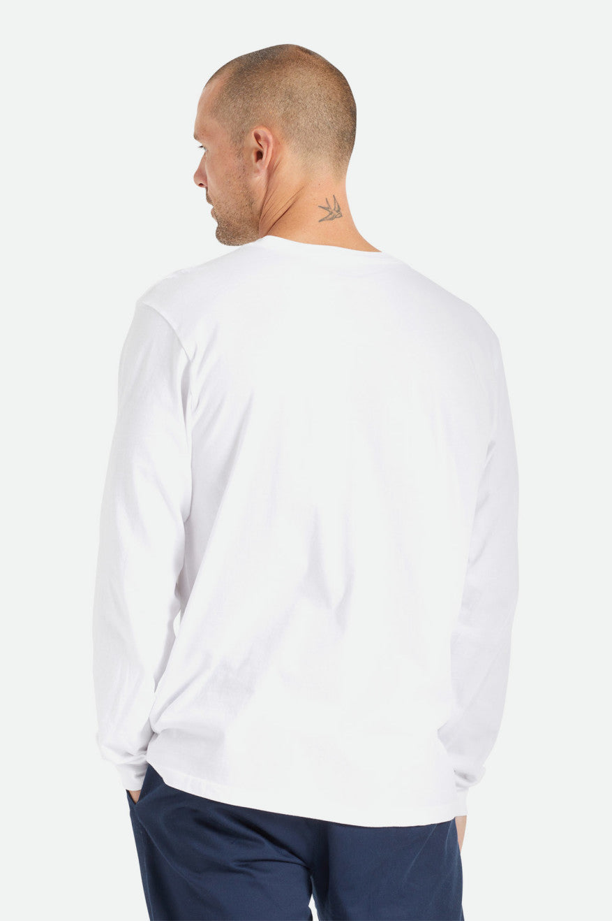 Men's Brixton Basic L/S Pocket Tops White | 4510XHVET