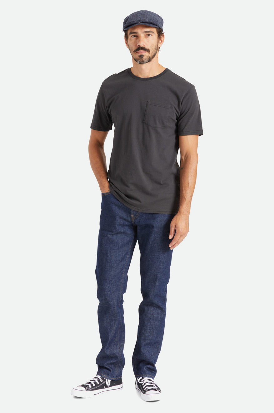 Men's Brixton Basic S/S Pocket Tops Black | 2059VKICA