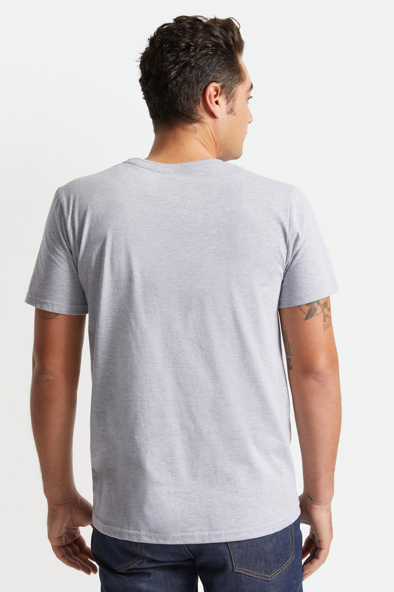 Men's Brixton Basic S/S Pocket Tops Grey | 0812FSGLP