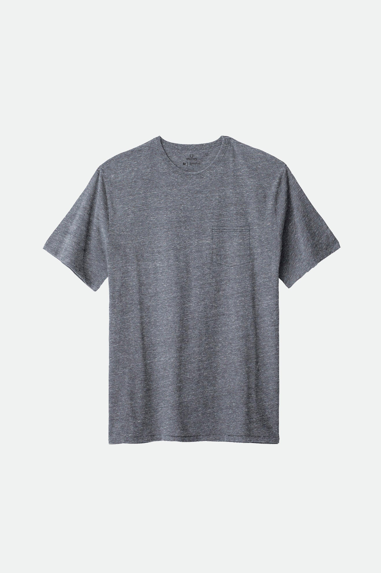 Men's Brixton Basic S/S Pocket Tops Grey | 0812FSGLP