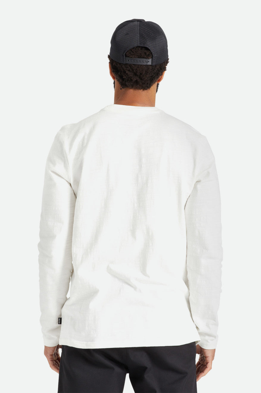 Men's Brixton Basic Slub L/S Pocket Knitwear White | 3942JENPQ