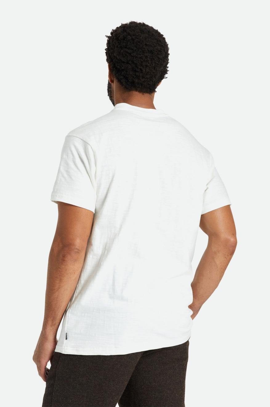 Men's Brixton Basic Slub S/S Henley Knitwear White | 9512ZAVLY