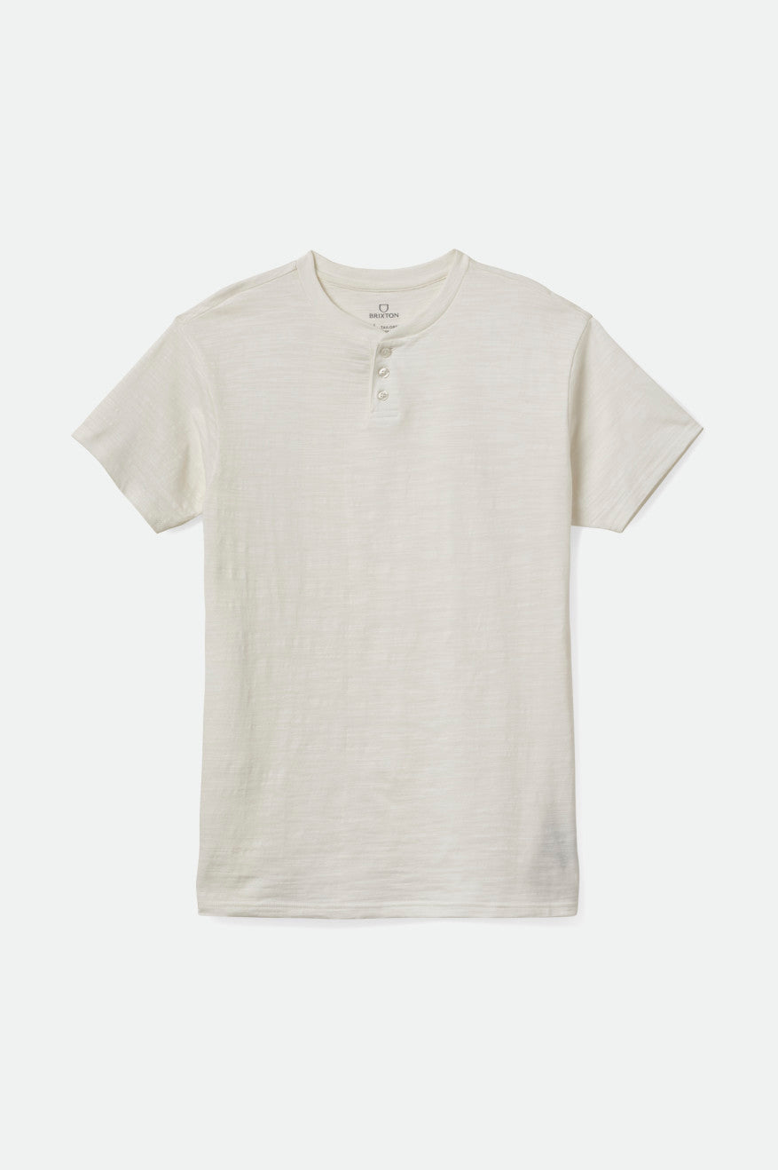 Men's Brixton Basic Slub S/S Henley Knitwear White | 9512ZAVLY