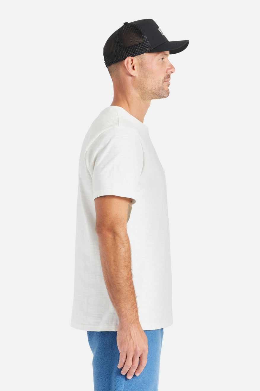 Men's Brixton Basic Slub S/S Pocket Knitwear White | 2378YEUFH