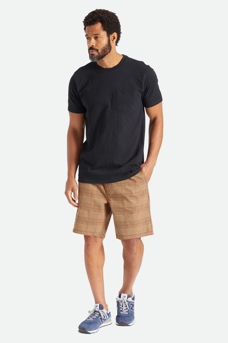 Men's Brixton Basic Slub S/S Pocket Knitwear Black | 6739TDSHR