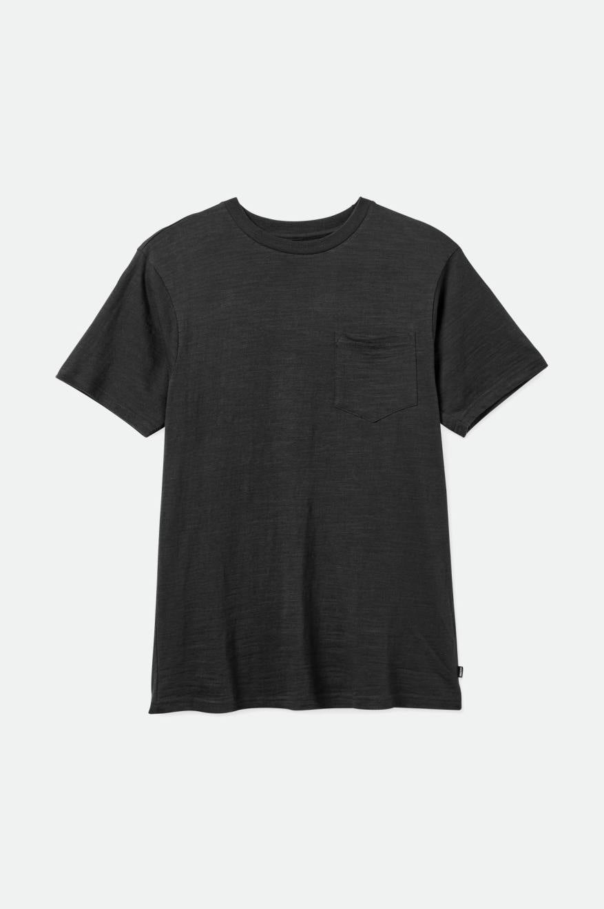 Men's Brixton Basic Slub S/S Pocket Knitwear Black | 6739TDSHR