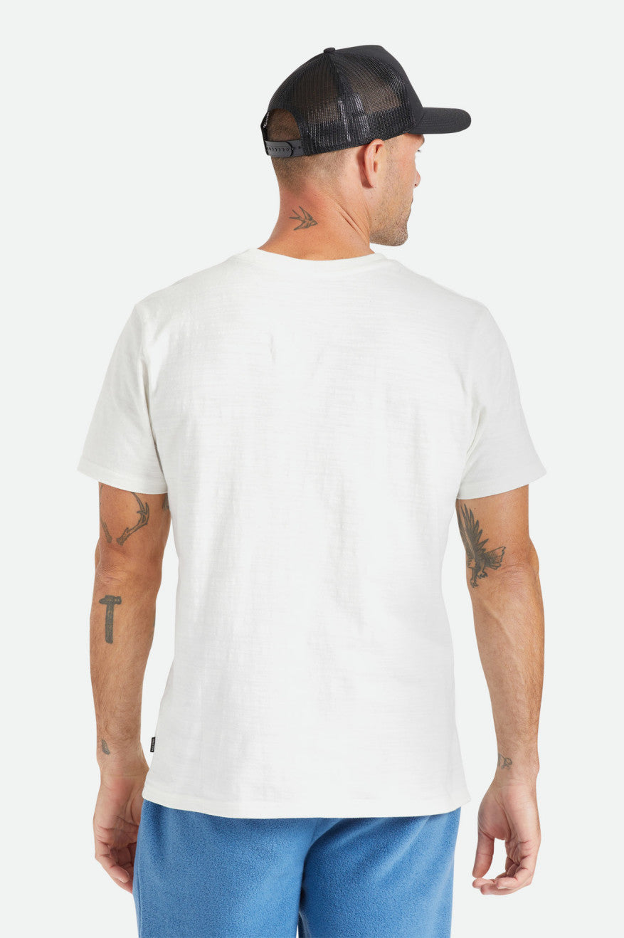 Men's Brixton Basic Slub S/S Pocket Tops White | 0159DGPAX