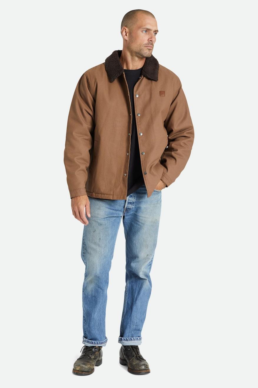 Men's Brixton Beta Sherpa Lined Coaches Jackets Brown | 3260XCOQL