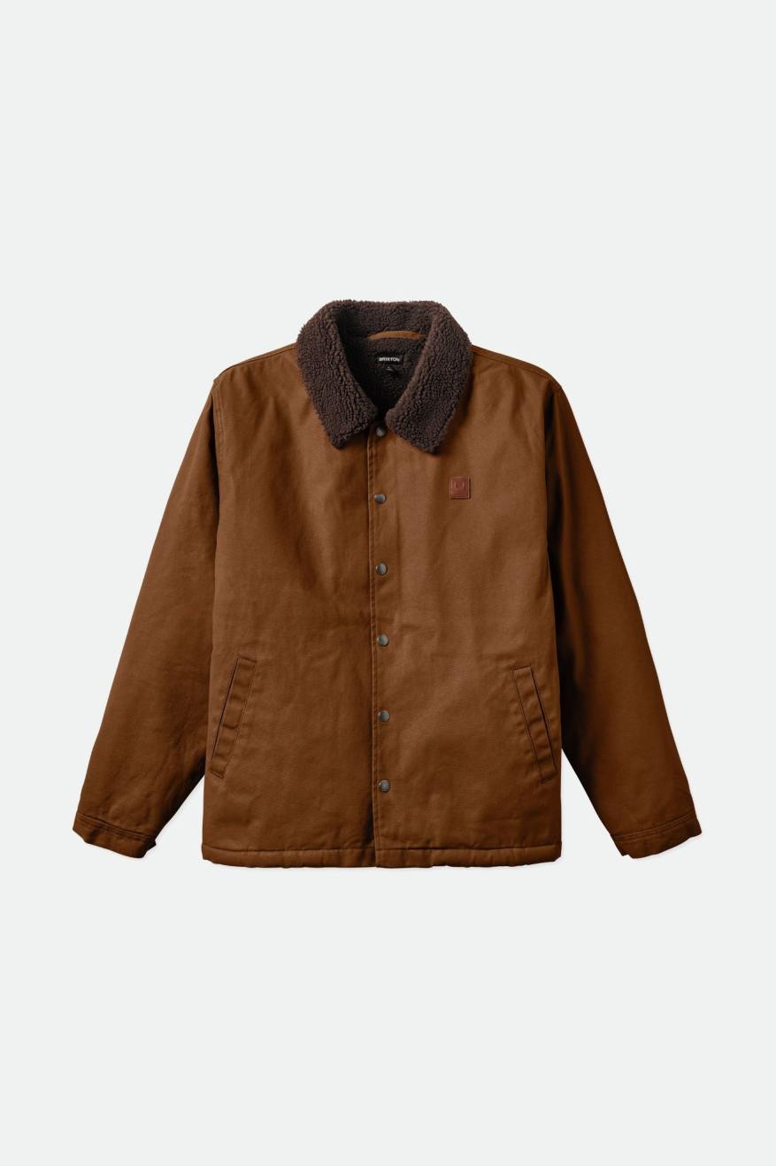 Men's Brixton Beta Sherpa Lined Coaches Jackets Brown | 3260XCOQL